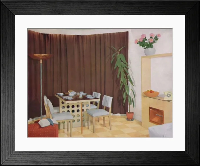Framed Print : Small Living-Dining Room, 1938 Framed Print : Small Living-Dining Room, 1938