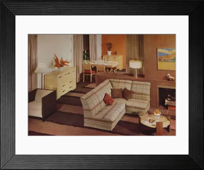Framed Print : Combination Dining-Living Room in New York, 1938 Framed Print : Combination Dining-Living Room in New York, 1938