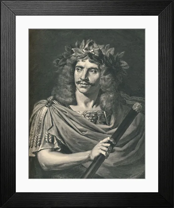 Framed Print : Moliere as Julius Caesar in the Tragedy of Pompee, (1886). Artist: Henri Thiriat Framed Print : Moliere as Julius Caesar in the Tragedy of Pompee, (1886). Artist: Henri Thiriat