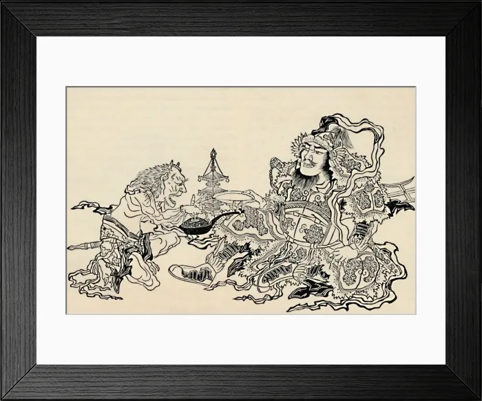 Framed Print : Bishamon and the Ministering Demon, 1886 Framed Print : Bishamon and the Ministering Demon, 1886
