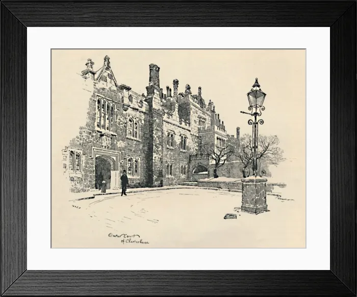 Framed Print : Old Charterhouse: The Masters Court, 1886. Artist: Joseph Pennell Framed Print : Old Charterhouse: The Masters Court, 1886. Artist: Joseph Pennell
