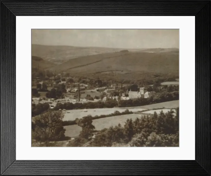 Framed Print : Buckfast Abbey and Dartmoor, late 19th-early 20th century Framed Print : Buckfast Abbey and Dartmoor, late 19th-early 20th century