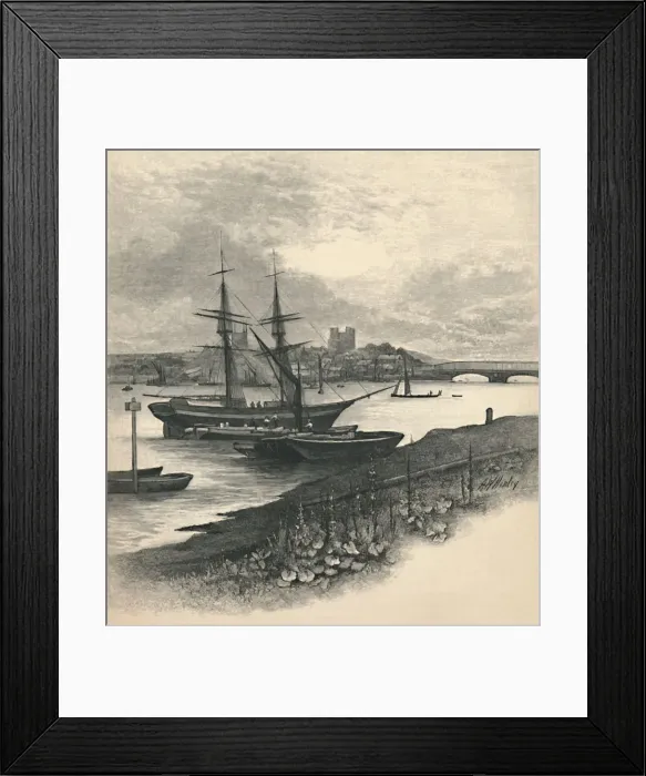 Framed Print : Rochester, from Strood, 1886 Framed Print : Rochester, from Strood, 1886