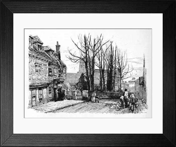 Framed Print : Quarry Street, with St. Mary s, 1886. Artist: John Fulleylove Framed Print : Quarry Street, with St. Mary s, 1886. Artist: John Fulleylove