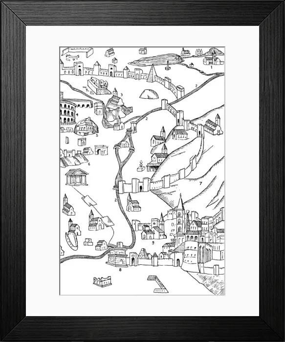 Framed Print : Part of Rome. From a plan drawn c. 1475, (1935) Framed Print : Part of Rome. From a plan drawn c. 1475, (1935)