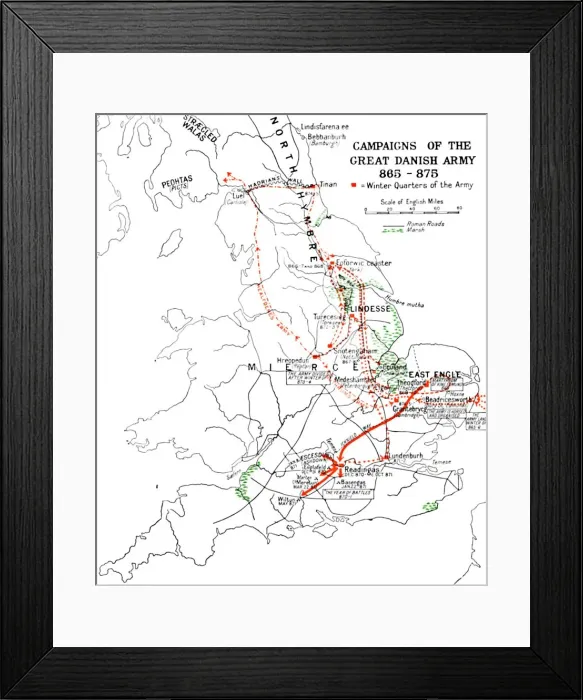 Framed Print : Campaigns of the Great Danish Army 865-875. (1935) Framed Print : Campaigns of the Great Danish Army 865-875. (1935)