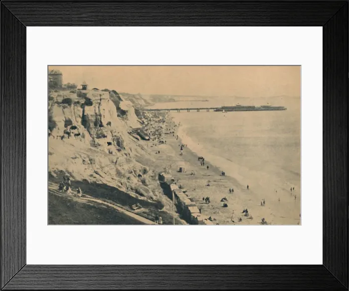 Framed Print : Pier and Sands from Dudley Chine (Boscombe Pier in distance), 1929 Framed Print : Pier and Sands from Dudley Chine (Boscombe Pier in distance), 1929