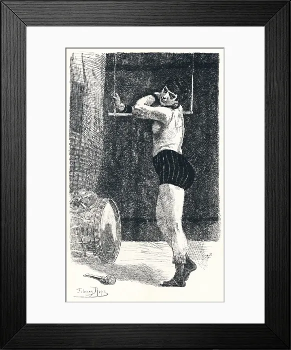 Framed Print : The Woman with the Trapeze, c1875, (1896). Artist: Felicien Joseph Victor Rops Framed Print : The Woman with the Trapeze, c1875, (1896). Artist: Felicien Joseph Victor Rops