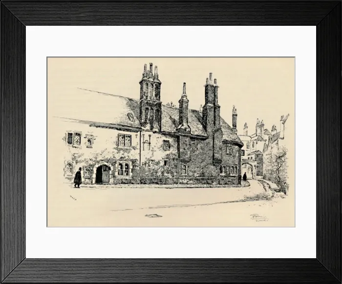 Framed Print : Old Charterhouse: Exterior Facade of Washhouse Court, with the Inner Gateway, 1886 Framed Print : Old Charterhouse: Exterior Facade of Washhouse Court, with the Inner Gateway, 1886