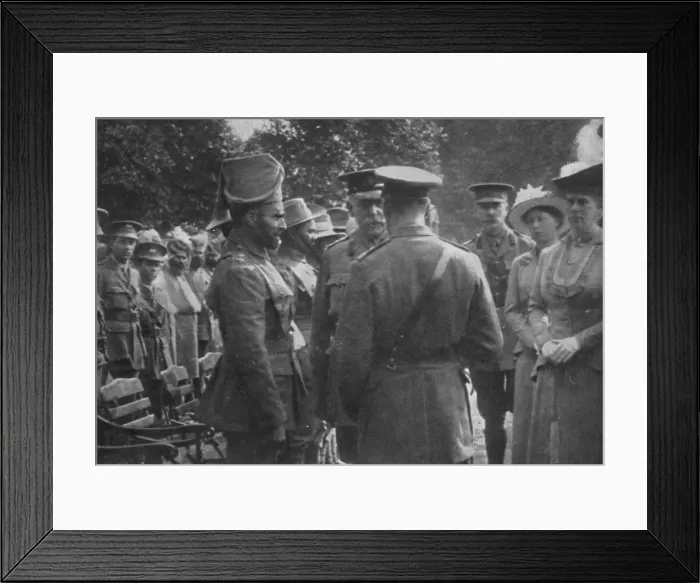 Framed Print : H. M. King George V Talking To Sir Walter Lawrence and Mir Dast, V. C. 25th August 1915, (1939) Framed Print : H. M. King George V Talking To Sir Walter Lawrence and Mir Dast, V. C. 25th August 1915, (1939)
