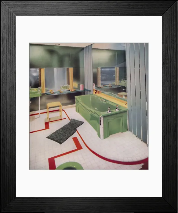 Framed Print : Glass and tile in the modern Bathroom, 1938 Framed Print : Glass and tile in the modern Bathroom, 1938