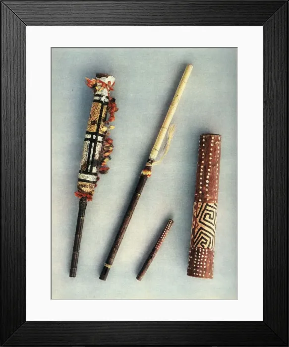 Framed Print : Drum and wind instruments of the tribe of Baniva Indians, Venezuela. 1948 Framed Print : Drum and wind instruments of the tribe of Baniva Indians, Venezuela. 1948