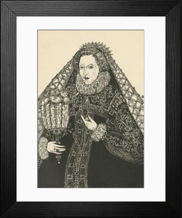 Framed Print : A Portrait of Queen Elizabeth, (1931). Artist: Charles Henry Bourne Quennell Framed Print : A Portrait of Queen Elizabeth, (1931). Artist: Charles Henry Bourne Quennell