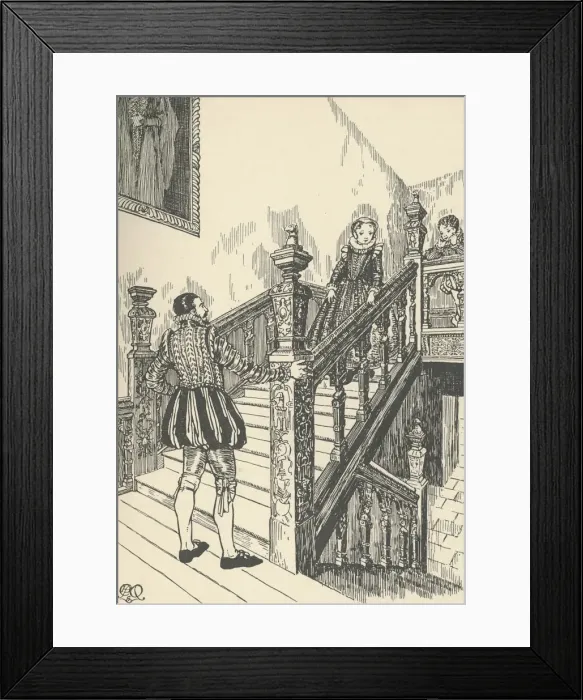 Framed Print : 16th-Century Staircase, (1931). Artist: Charles Henry Bourne Quennell Framed Print : 16th-Century Staircase, (1931). Artist: Charles Henry Bourne Quennell