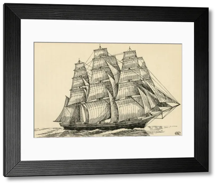 Framed Print : A Tea Clipper, (1931). Artist: Charles Henry Bourne Quennell Framed Print : A Tea Clipper, (1931). Artist: Charles Henry Bourne Quennell