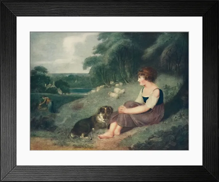 Framed Print : A Fern-Cutters Child, c1800, (1925). Artist: Robert Mitchell Meadows Framed Print : A Fern-Cutters Child, c1800, (1925). Artist: Robert Mitchell Meadows