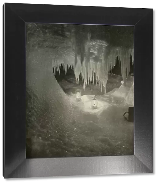 An Ice Cavern in the Winter. Photographed by the Light of Hurricane Lamps, c1908, (1909)