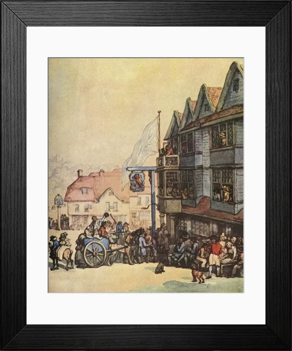 Framed Print : Market Day outside the Old Red Lion at Greenwich, (1938). Artist: Thomas Rowlandson Framed Print : Market Day outside the Old Red Lion at Greenwich, (1938). Artist: Thomas Rowlandson
