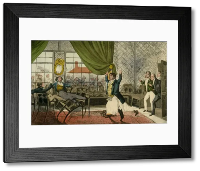 Framed Print : Oh Gentlemen! Gentlemen! heres a lamentable Occurrence, 1838. Artist: Henry Thomas Alken Framed Print : Oh Gentlemen! Gentlemen! heres a lamentable Occurrence, 1838. Artist: Henry Thomas Alken
