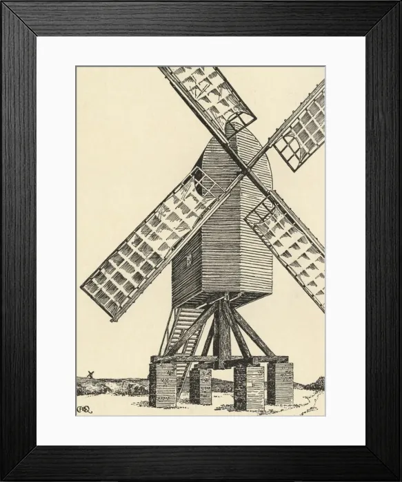 Framed Print : A Mediaeval Windmill, (1931). Artist: Charles Henry Bourne Quennell Framed Print : A Mediaeval Windmill, (1931). Artist: Charles Henry Bourne Quennell