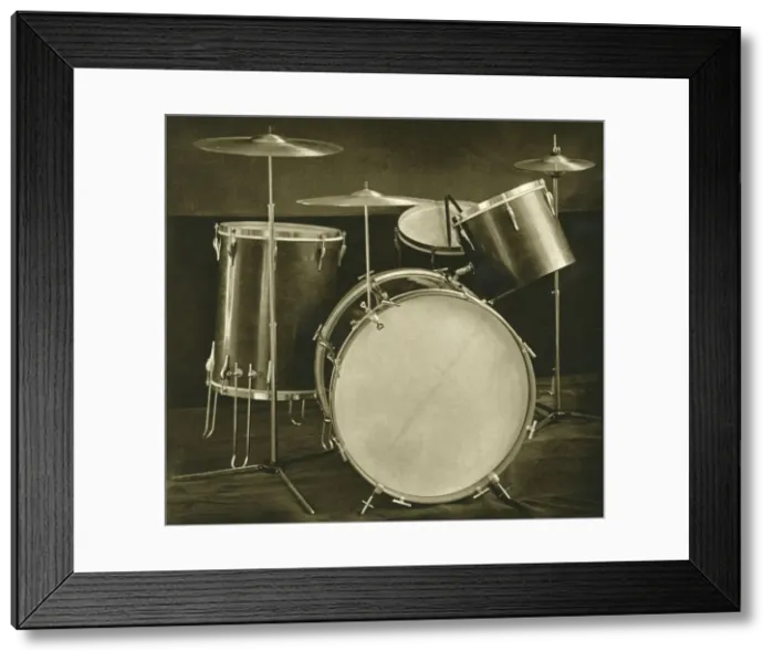 Framed Print : A set of percussion instruments (drums and cymbals) of Czechslovak manufacture, 1948 Framed Print : A set of percussion instruments (drums and cymbals) of Czechslovak manufacture, 1948