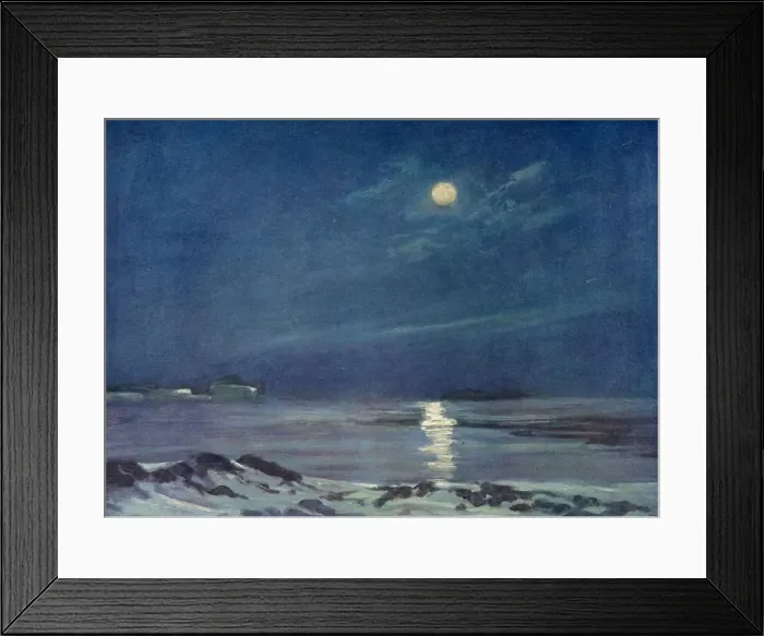 Framed Print : Full Moon in the Winter, c1908, (1909). Artist: George Marston Framed Print : Full Moon in the Winter, c1908, (1909). Artist: George Marston