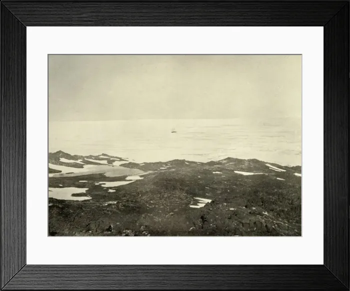 Framed Print : View from High Hill... The Ship in Loose Pack, c1908, (1909) Framed Print : View from High Hill... The Ship in Loose Pack, c1908, (1909)