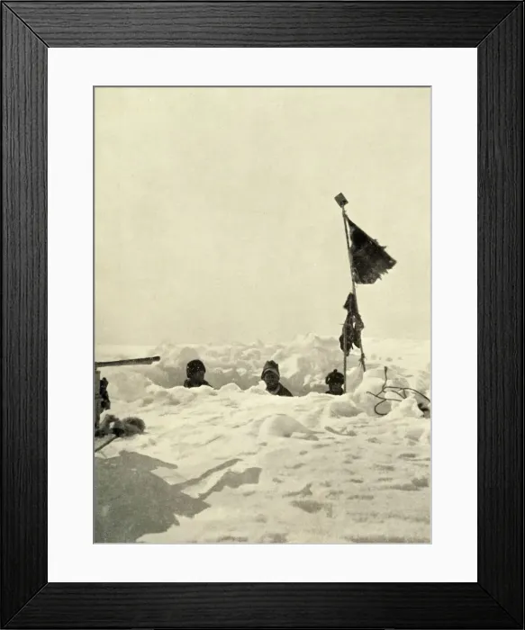 Framed Print : Digging to ascertain the depth of snow covering a depot, c1908, (1909) Framed Print : Digging to ascertain the depth of snow covering a depot, c1908, (1909)