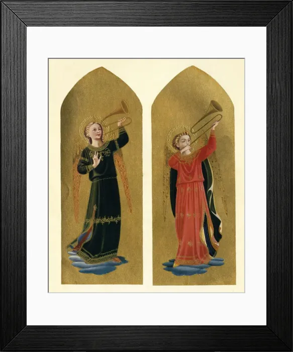Framed Print : Two Angels with Trumpets, 15th century, (c1909). Artist: Fra Angelico Framed Print : Two Angels with Trumpets, 15th century, (c1909). Artist: Fra Angelico