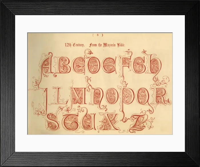 Framed Print : 12th Century. From the Mazarin Bible, 1862 Framed Print : 12th Century. From the Mazarin Bible, 1862