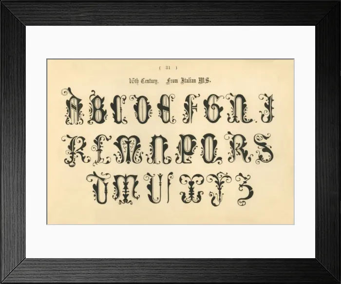 Framed Print : 16th Century. From Italian MS. 1862 Framed Print : 16th Century. From Italian MS. 1862