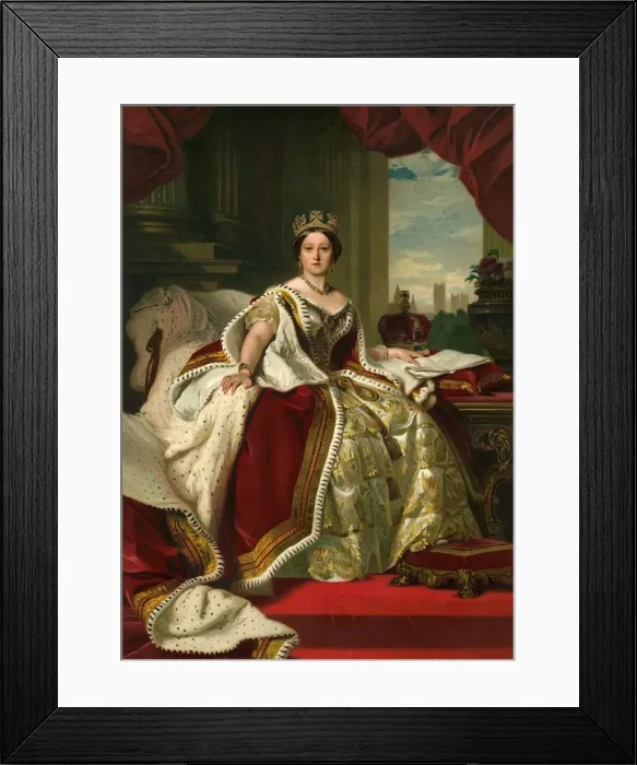 Framed Print : Her Majesty The Queen in Her Robes of State, 1859, (c1897). Artist: Eyre & Spottiswoode Framed Print : Her Majesty The Queen in Her Robes of State, 1859, (c1897). Artist: Eyre & Spottiswoode