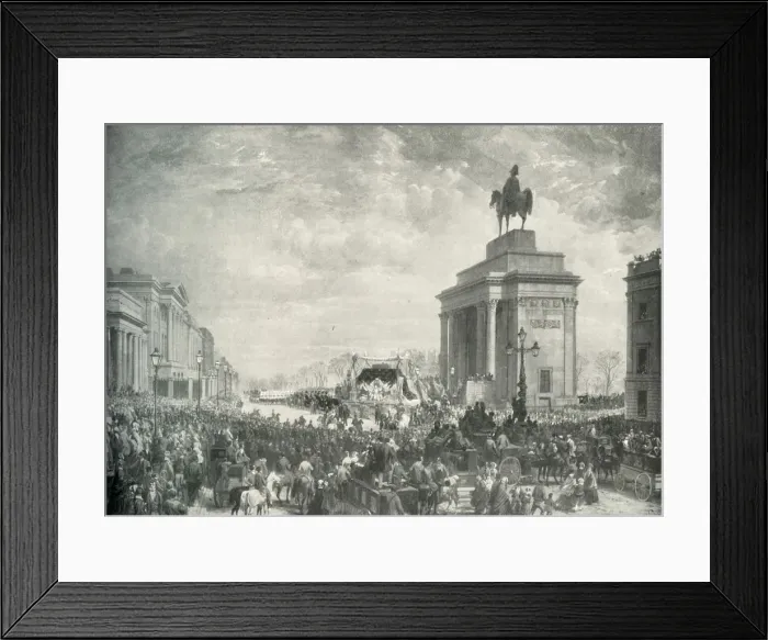 Framed Print : The Funeral of the Duke of Wellington Passing Apsley House, November 18, 1852, (c1897) Framed Print : The Funeral of the Duke of Wellington Passing Apsley House, November 18, 1852, (c1897)