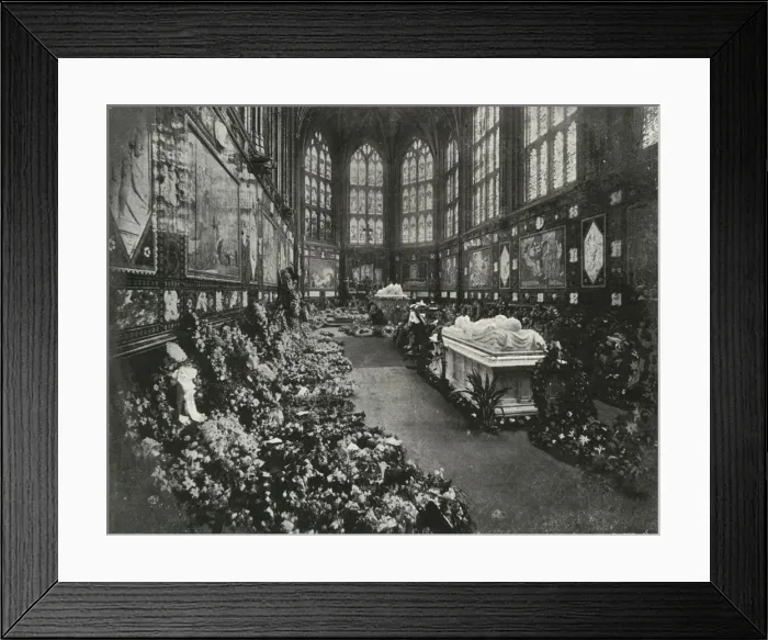Framed Print : Funeral of H. R. H. The Duke of Clarence, January 1892, (c1897). Artist: E&S Woodbury Framed Print : Funeral of H. R. H. The Duke of Clarence, January 1892, (c1897). Artist: E&S Woodbury