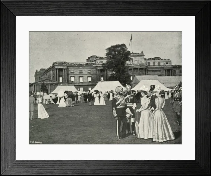 Framed Print : Her Majestys Garden Party: Indian Visitors, (c1897). Artists: E&S Woodbury, Lucien Davis Framed Print : Her Majestys Garden Party: Indian Visitors, (c1897). Artists: E&S Woodbury, Lucien Davis