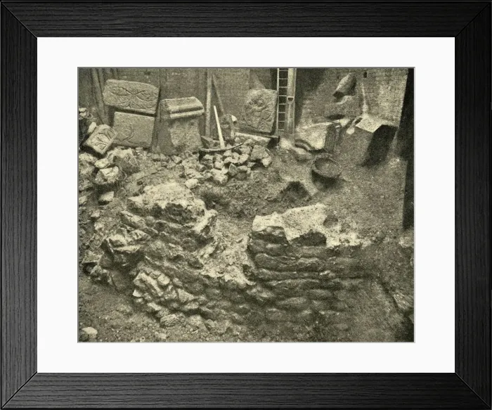 Framed Print : Roman Remains Found In A Bastion of London Wall, 1908 Framed Print : Roman Remains Found In A Bastion of London Wall, 1908