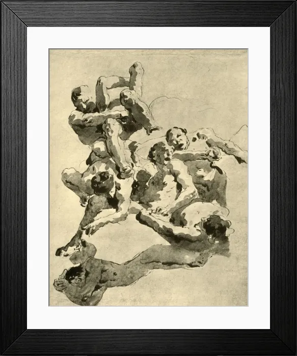 Framed Print : Giants fighting, mid 18th century, (1928). Artist: Giovanni Battista Tiepolo Framed Print : Giants fighting, mid 18th century, (1928). Artist: Giovanni Battista Tiepolo