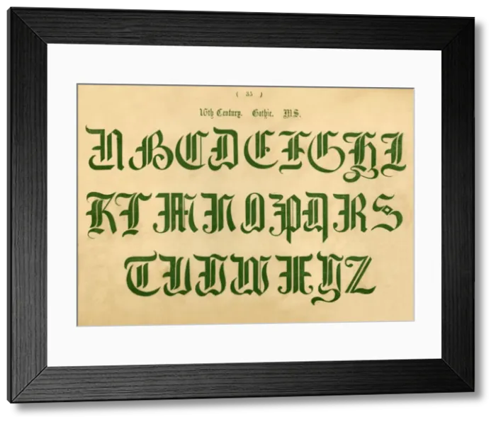 Framed Print : 16th Century. Gothic. MS, 1862 Framed Print : 16th Century. Gothic. MS, 1862