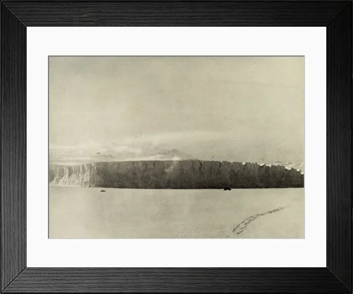 Framed Print : Glacier South of Cape Barne, with motor travelling on sea ice, c1908, (1909) Framed Print : Glacier South of Cape Barne, with motor travelling on sea ice, c1908, (1909)