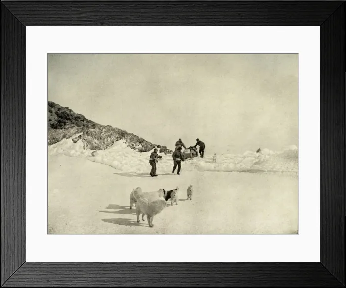 Framed Print : Start of Western Party from Cape Royds, c1908, (1909) Framed Print : Start of Western Party from Cape Royds, c1908, (1909)