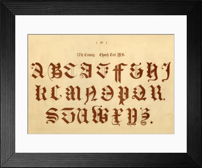 Framed Print : 17th Century. Church Text MS. 1862 Framed Print : 17th Century. Church Text MS. 1862
