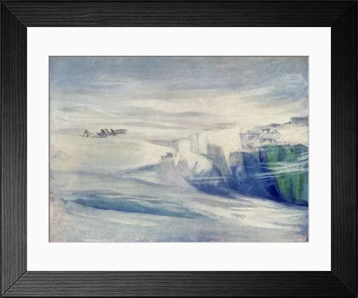 Framed Print : The Depot Party Amongst Crevasses, c1908, (1909). Artist: George Marston Framed Print : The Depot Party Amongst Crevasses, c1908, (1909). Artist: George Marston