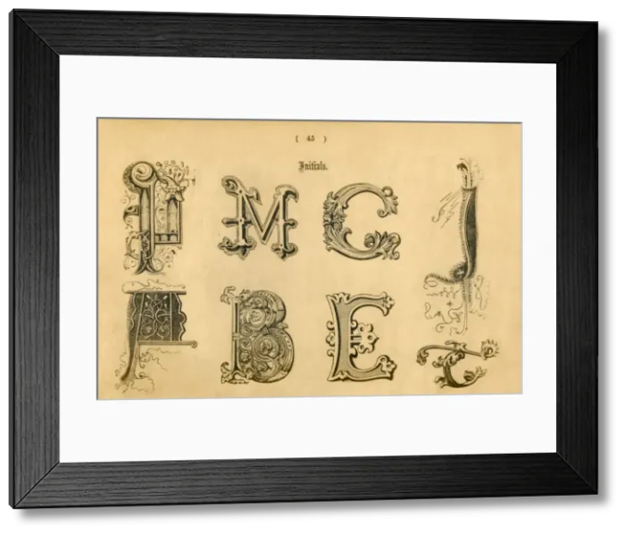 Framed Print : Initials, 1862 Framed Print : Initials, 1862