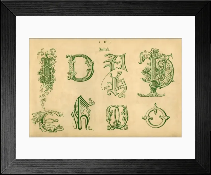 Framed Print : Initials, 1862 Framed Print : Initials, 1862