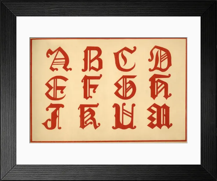 Framed Print : Alphabet, letters A-M, upper case Framed Print : Alphabet, letters A-M, upper case