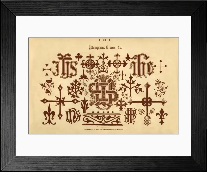 Framed Print : Monograms, Crosses, &c. 1862 Framed Print : Monograms, Crosses, &c. 1862