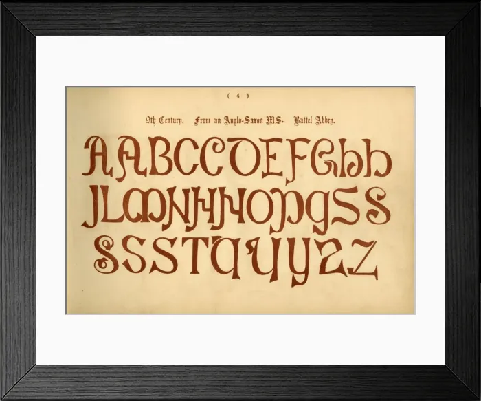 Framed Print : 9th Century. From an Anglo-Saxon MS. Battel Abbey, 1862 Framed Print : 9th Century. From an Anglo-Saxon MS. Battel Abbey, 1862