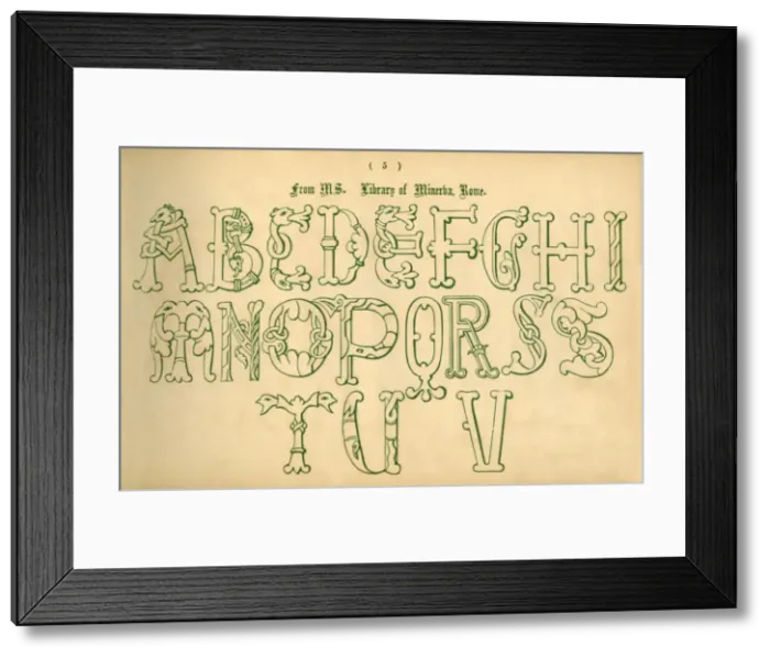 Framed Print : From MS. Library of Minerva, Rome, 1862 Framed Print : From MS. Library of Minerva, Rome, 1862