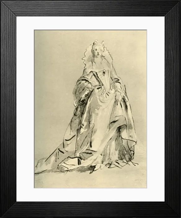 Framed Print : Young Lady, early-mid 18th century (1928). Artist: Giovanni Battista Tiepolo Framed Print : Young Lady, early-mid 18th century (1928). Artist: Giovanni Battista Tiepolo
