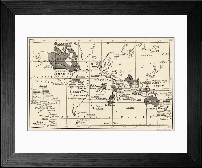 Framed Print : The British Empire, 1897 Framed Print : The British Empire, 1897
